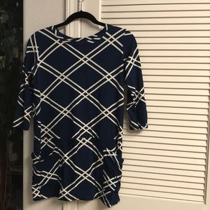 Ava Sky navy blue + white tunic